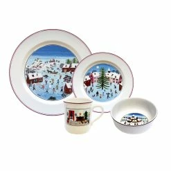 Villeroy And Boch Naif Christmas 4 Piece Place Setting