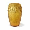 Lalique Angelique 19" Vase, Amber, Limited Edition