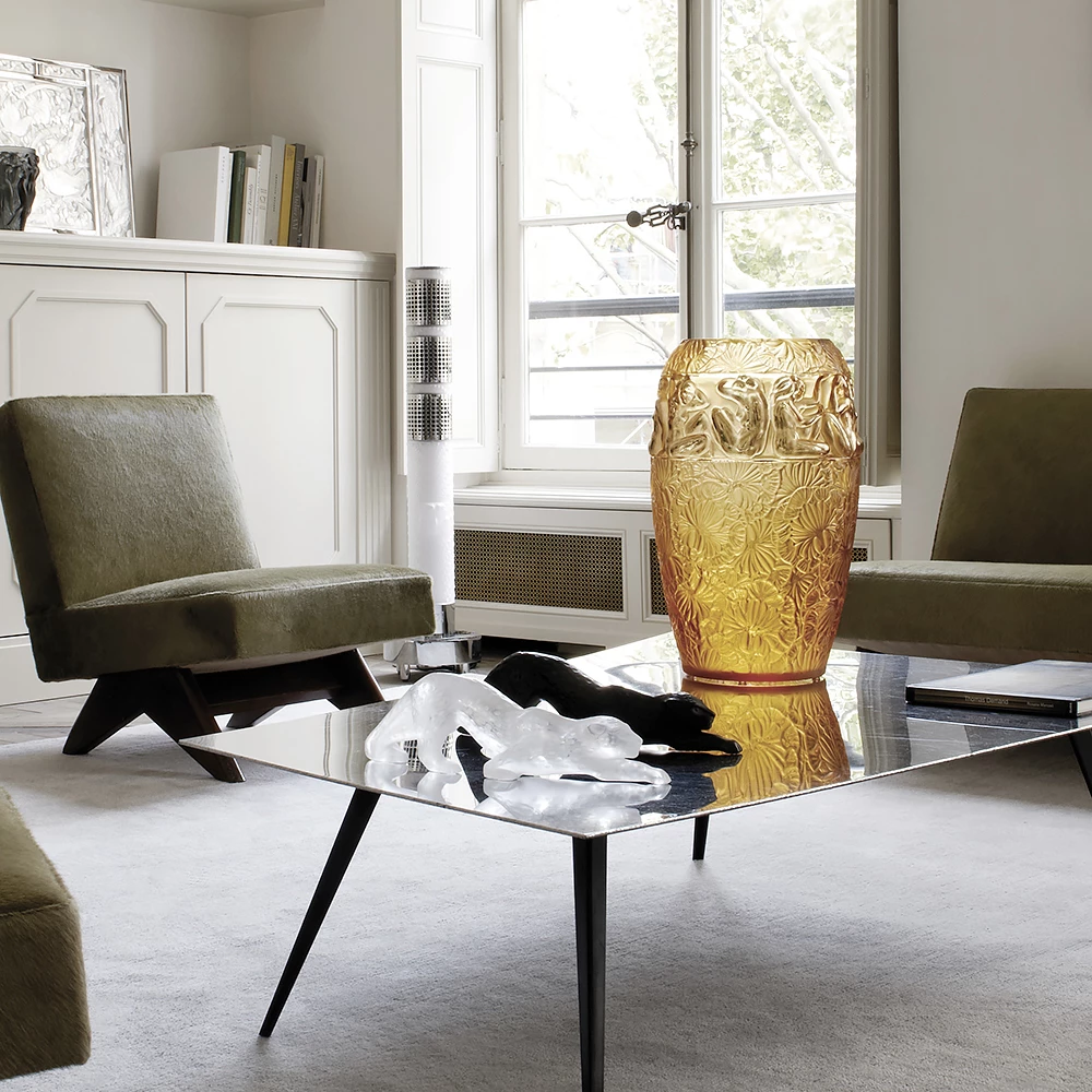 Lalique Angelique 19" Vase, Amber, Limited Edition 2 Lalique Angelique 19" Vase, Amber, Limited Edition - Image 2