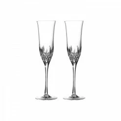 Waterford Crystal Lismore Essence Champagne Flutes, Pair