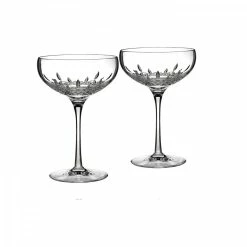 Waterford Crystal, Lismore Essence Saucer Champagne Coupe, Pair
