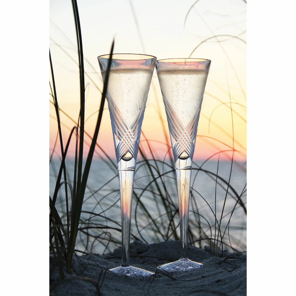 Waterford Crystal, Wishes Beginnings Crystal Flutes, Pair 2 Waterford Crystal, Wishes Beginnings Crystal Flutes, Pair - Image 2