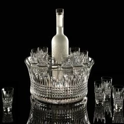Waterford Crystal Waterford Lismore Diamond Vodka Set With 6 Shot Crystal Glasses And Chill Crystal Bowl