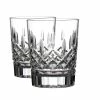 Waterford Crystal Lismore 12 Oz Double Old Fashion DOF Tumbler Glasses, Pair