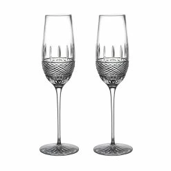 Waterford Crystal Waterford Mastercraft Irish Lace Flute Pair