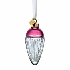 Waterford Crystal Lismore Drop Ornament Faith Cranberry