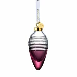 Waterford Crystal Lismore Drop Ornament Love Cranberry