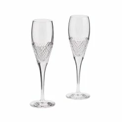 Wedgwood China Wedgwood Vera Wang Diamond Mosaic Champagne Flute Pair