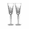 Waterford Crystal Waterford Mastercraft Lismore Classic Tall Champagne Flutes, Pair