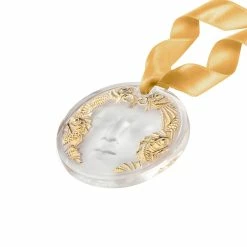 Lalique 2022 Annual Ornament, Masque De Femme, Clear And Gold