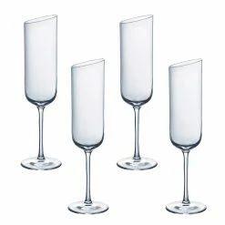 Villeroy And Boch NewMoon Champagne Flute Glasses, Set Of 4