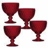 Villeroy And Boch 4" Boston Colored Champagne, Dessert Bowl Red Set Of 4