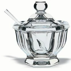 Baccarat Crystal, Missouri Jam Or Sauce Jar With Spoon