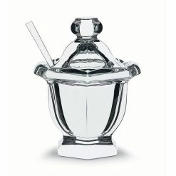 Baccarat Crystal, Missouri Mustard Jar With Spoon