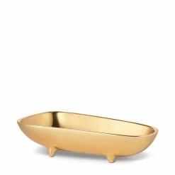 Aerin Valerio Footed Bowl, Small, Gold