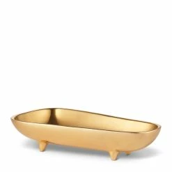 Aerin Valerio Footed Bowl, Large, Gold