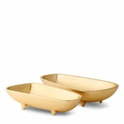 Aerin Valerio Footed Bowl, Large, Gold -Home Kitchen Shop 20120038AE a3