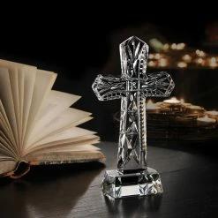 Cashs Crystal Cashs Ireland, Holy Cross Crystal Sculpture -Home Kitchen Shop 20892C a3