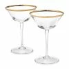 Aerin Sophia Gold Champagne Cocktail Coupe Glasses, Pair