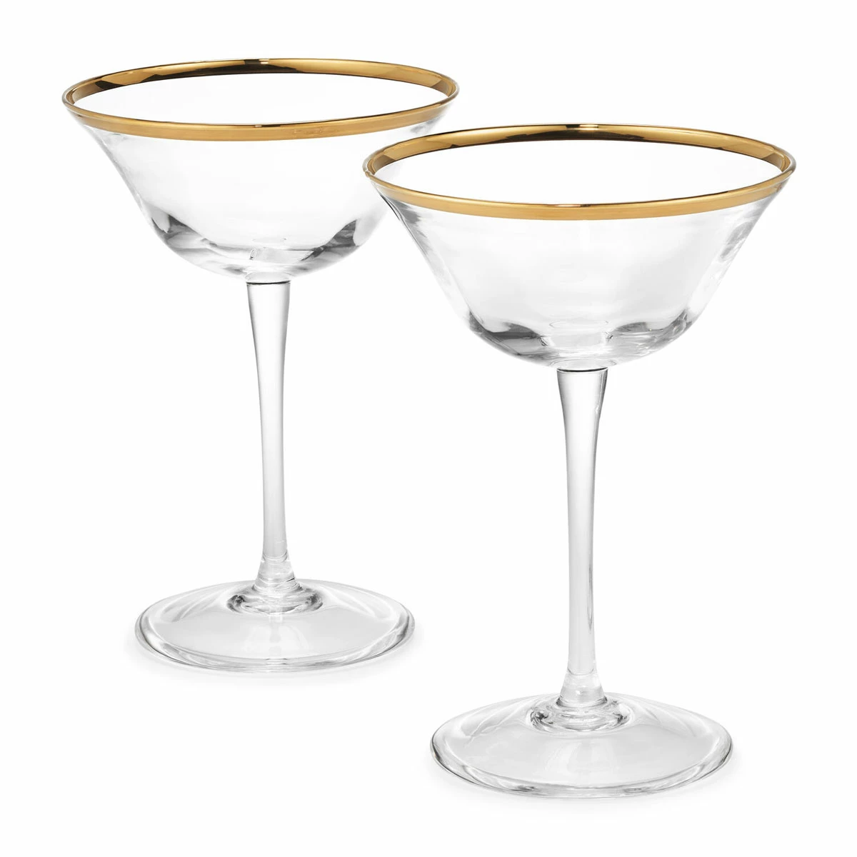 Aerin Sophia Gold Champagne Cocktail Coupe Glasses, Pair 1 Aerin Sophia Gold Champagne Cocktail Coupe Glasses, Pair