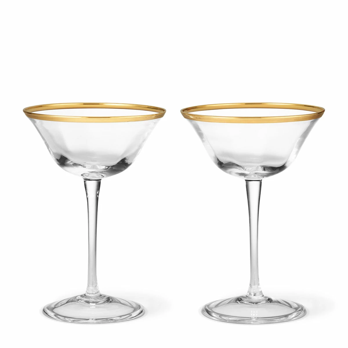 Aerin Sophia Gold Champagne Cocktail Coupe Glasses, Pair 2 Aerin Sophia Gold Champagne Cocktail Coupe Glasses, Pair - Image 2