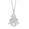Cashs Crystal Cashs Ireland, Crystal Christmas Snowy Tree Pendant Necklace