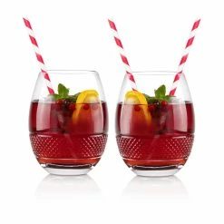 Cashs Crystal Cashs Ireland Cooper Stemless Red Wine Glasses, 1+1 Free -Home Kitchen Shop 24355C a4