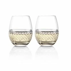 Cashs Crystal Cashs Ireland Cooper Stemless White Wine Glasses, 1+1 Free