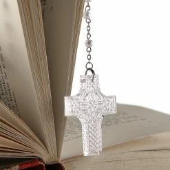 Cashs Crystal Cashs Ireland, Rosary Pearl Beads With St. Patrick's Crystal Cross -Home Kitchen Shop 24641C a2