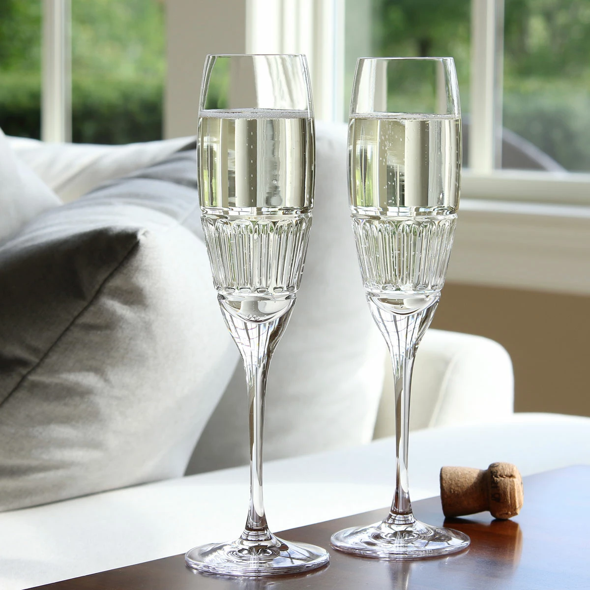 Cashs Crystal Cashs Ireland Dunloe Champagne Toasting Flutes, Pair 3 Cashs Crystal Cashs Ireland Dunloe Champagne Toasting Flutes, Pair - Image 3