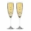 Cashs Crystal Cashs Ireland Hawthorne Fairy Champagne Toasting Flutes, Pair