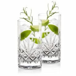 Cashs Crystal Cashs Ireland, Annestown Hiball Cocktail Glasses, Pair