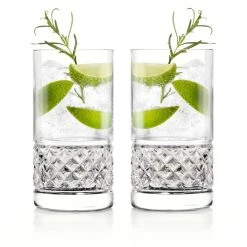 Cashs Crystal Cashs Ireland, Cooper Hiball Cocktail Glasses, Pair
