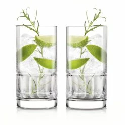 Cashs Crystal Cashs Ireland, Dunloe Hiball Cocktail Glasses, Pair