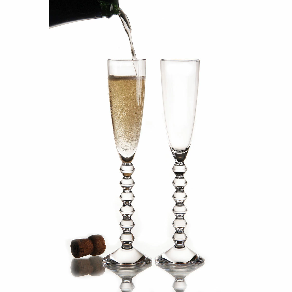 Baccarat Crystal, Vega Flutissimo Clear Crystal Flute, Pair 1 Baccarat Crystal, Vega Flutissimo Clear Crystal Flute, Pair