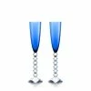 Baccarat Crystal, Vega Flutissimo Crystal Flute Blue, Pair