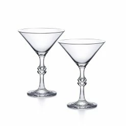 Baccarat Crystal Jean-Charles Boisset Passion Martini Glasses, Pair