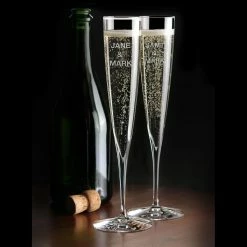 Waterford Crystal, Elegance Trumpet Champagne Toasting Flutes, Pair -Home Kitchen Shop 40001104 a7