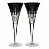 Waterford Crystal Waterford Lismore Black Champagne Toasting Flutes, Pair