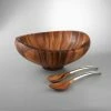 Nambe Mills, Inc. Nambe Metal And Wood 4 Qt Butterfly Salad Bowl With Servers Set