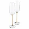 Swarovski Crystalline Toasting Flutes, Gold Tone Pair