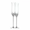 Wedgwood China Vera Wang Wedgwood, Crystal And Silver Love Knots Toasting Crystal Flutes, Pair