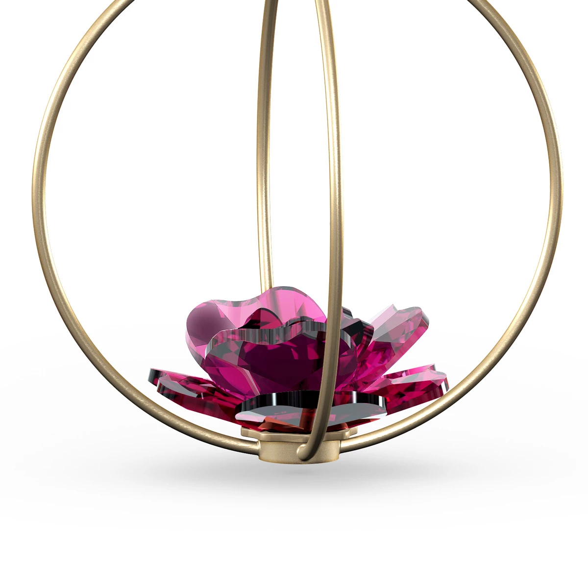 Swarovski Crystal Swarovski Flowers Garden Tales Ball Ornament Rose Large 2 Swarovski Crystal Swarovski Flowers Garden Tales Ball Ornament Rose Large - Image 2