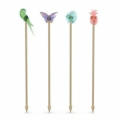 Swarovski Crystal Swarovski Jungle Beats Cocktail Stirrers Andoki, Set Of 4