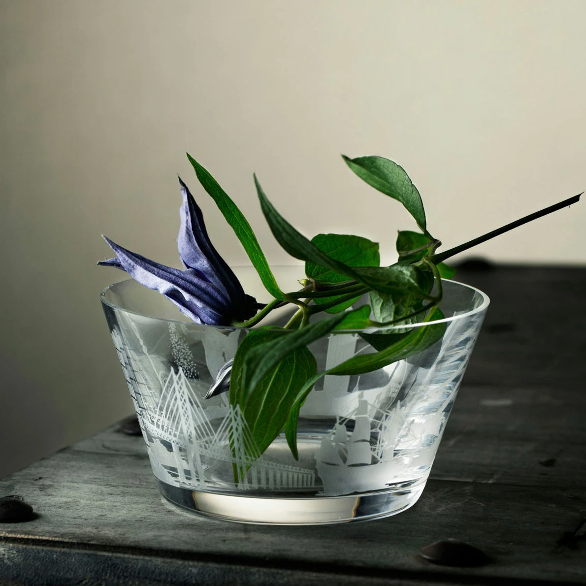 Orrefors Kosta Boda Orrefors Crystal, 5.12" Sweden Cities Crystal Bowl 2 Orrefors Kosta Boda Orrefors Crystal, 5.12" Sweden Cities Crystal Bowl - Image 2