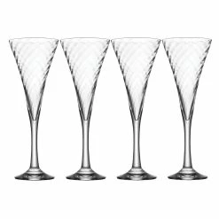 Orrefors Kosta Boda Orrefors Crystal Helena Champagne Toasting Flutes, Set Of 4
