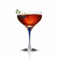 Orrefors Kosta Boda Orrefors Intermezzo Blue Saucer Coupe Champagne Cocktail Glass, Single -Home Kitchen Shop 6257403 a3