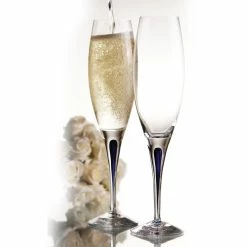 Orrefors Kosta Boda Orrefors Intermezzo Blue Champagne Crystal Flute, Single -Home Kitchen Shop 6257414 a3
