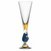 Orrefors Kosta Boda Orrefors Crystal The Sparkling Devil Blue Champagne, Single