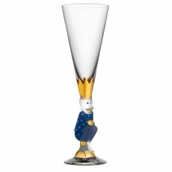Orrefors Kosta Boda Orrefors Crystal The Sparkling Devil Blue Champagne, Single